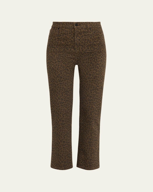 Le Sleek Straight Leopard Jeans